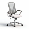 Mesh office chair with adjustable height and ergonomic design in white 45 x 45 x 90cm
