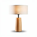 Wooden table lamp with fabric shade 25 x 25 x 45cm for modern decor